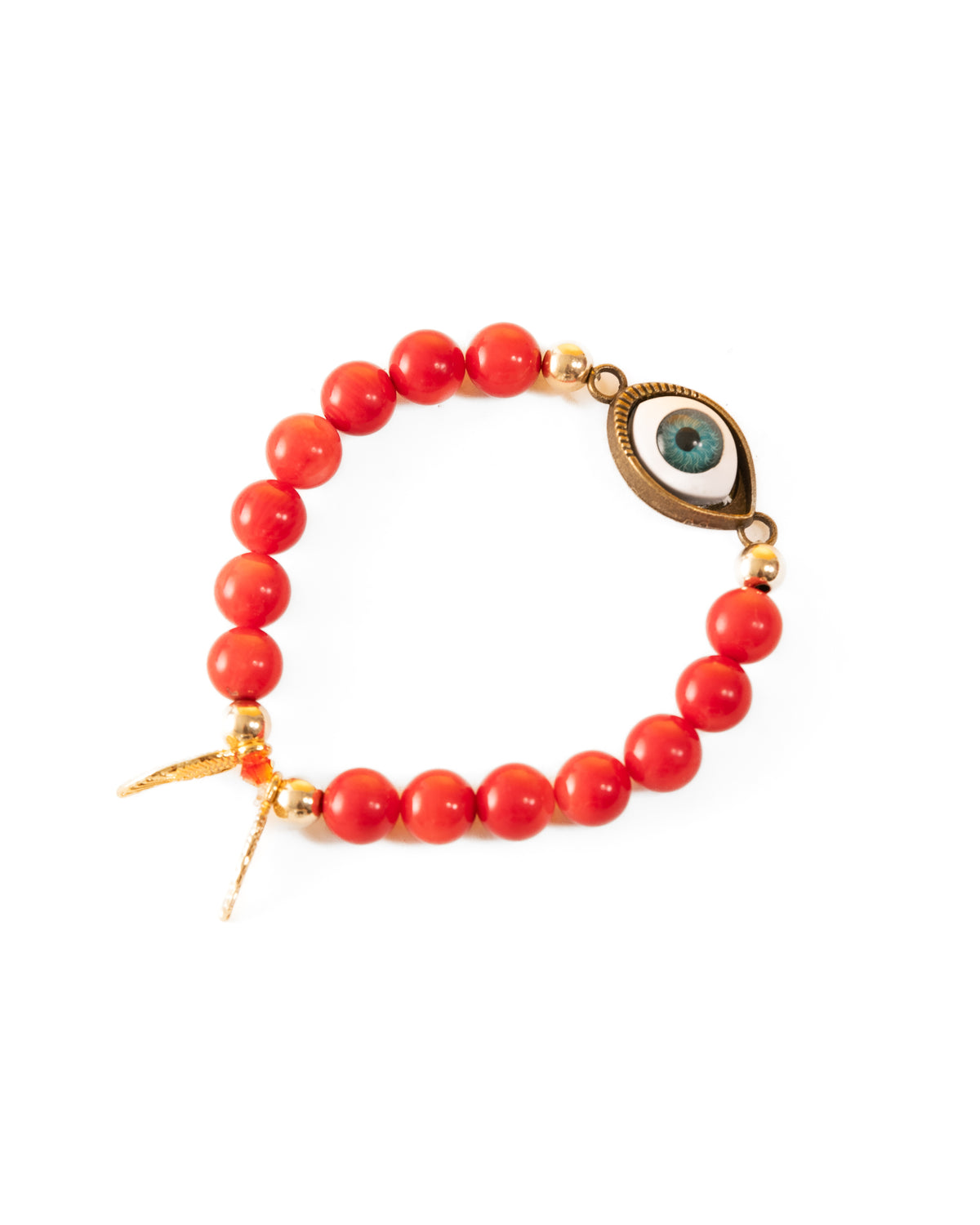 NORTHERN CARDINAL BRACELET RED CORAL
