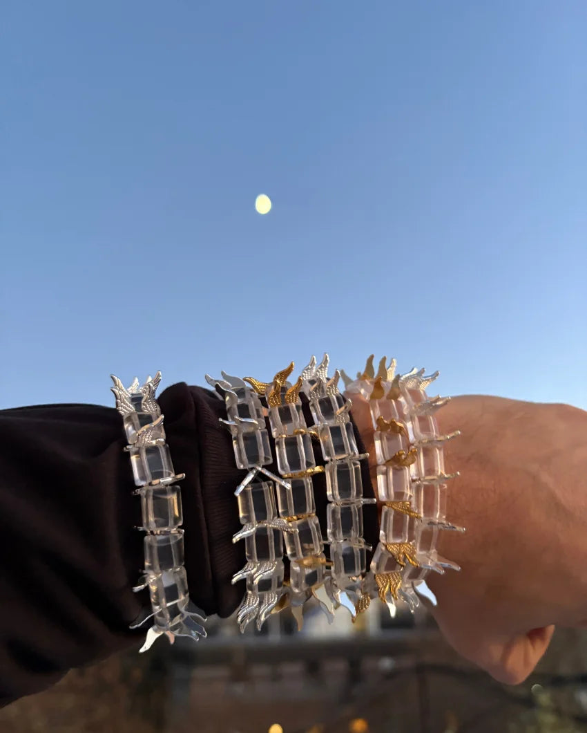 THE STOIC BRACELET (SILVER/ CRYSTAL QUARTZ)