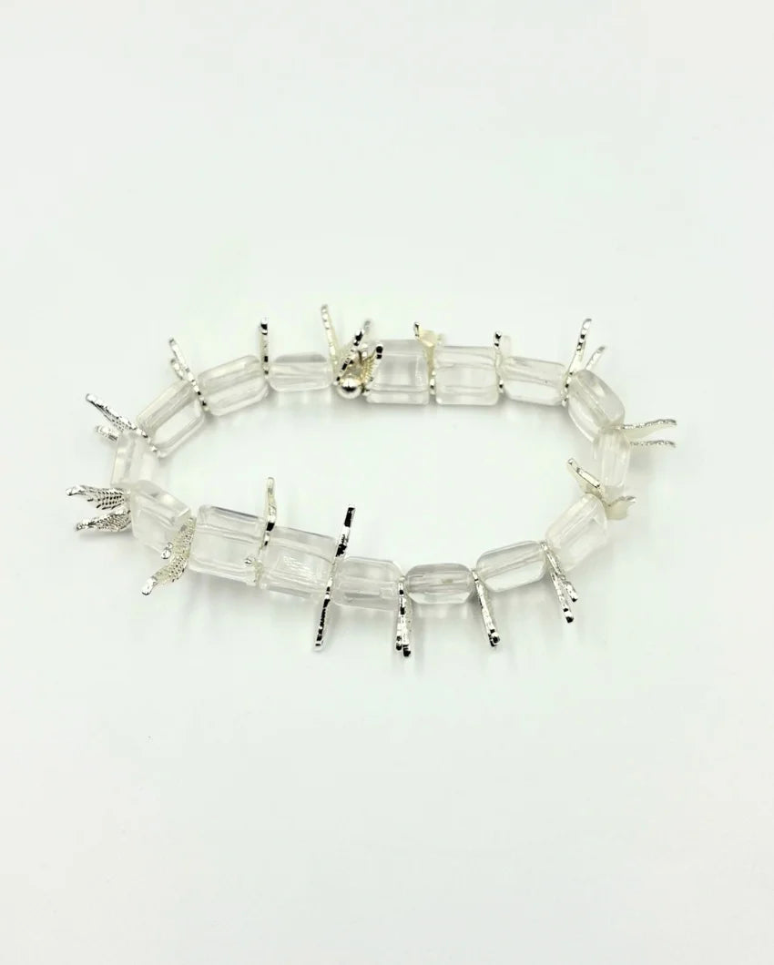 THE STOIC BRACELET (SILVER/ CRYSTAL QUARTZ)